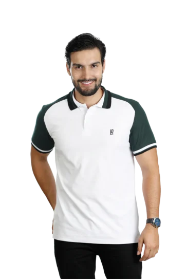 Camiseta tipo polo blanco botella 083d