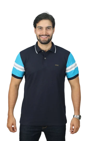 Camiseta tipo polo azul osc turqueza 095A