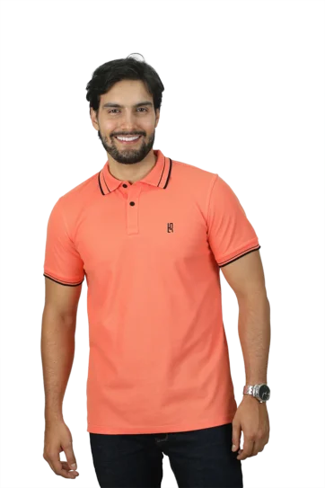 Camiseta tipo polo mandarina 001q1