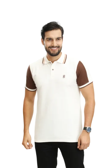 Camiseta tipo polo marfil cafe osc 089c
