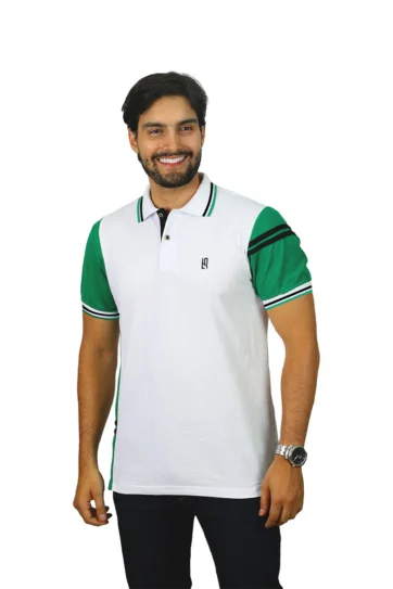 Camiseta tipo polo blanco antioquia cafe 093a