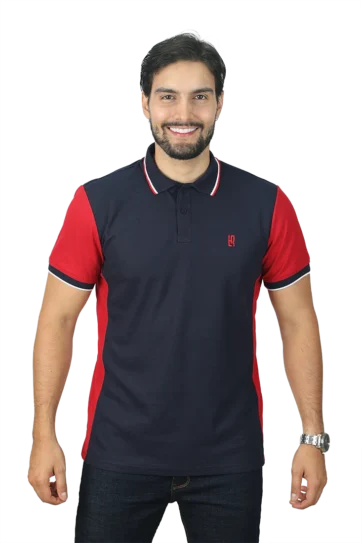 Camiseta tipo polo azul osc rojo blanco 090d