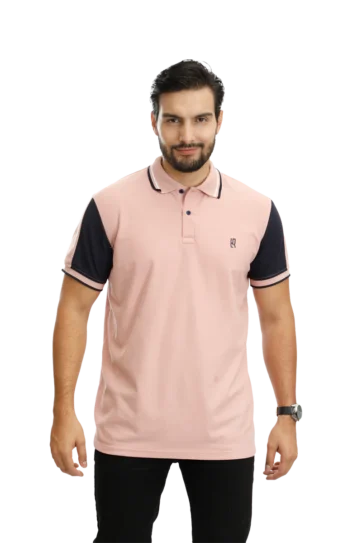 Camiseta tipo polo guayaba azul osc 089b