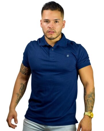 Camiseta Polo azul oscuro para Hombre j1