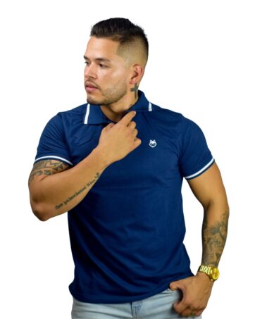 Camiseta Polo azul oscuro para Hombre j2