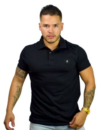 Camiseta Polo negro para Hombre j1
