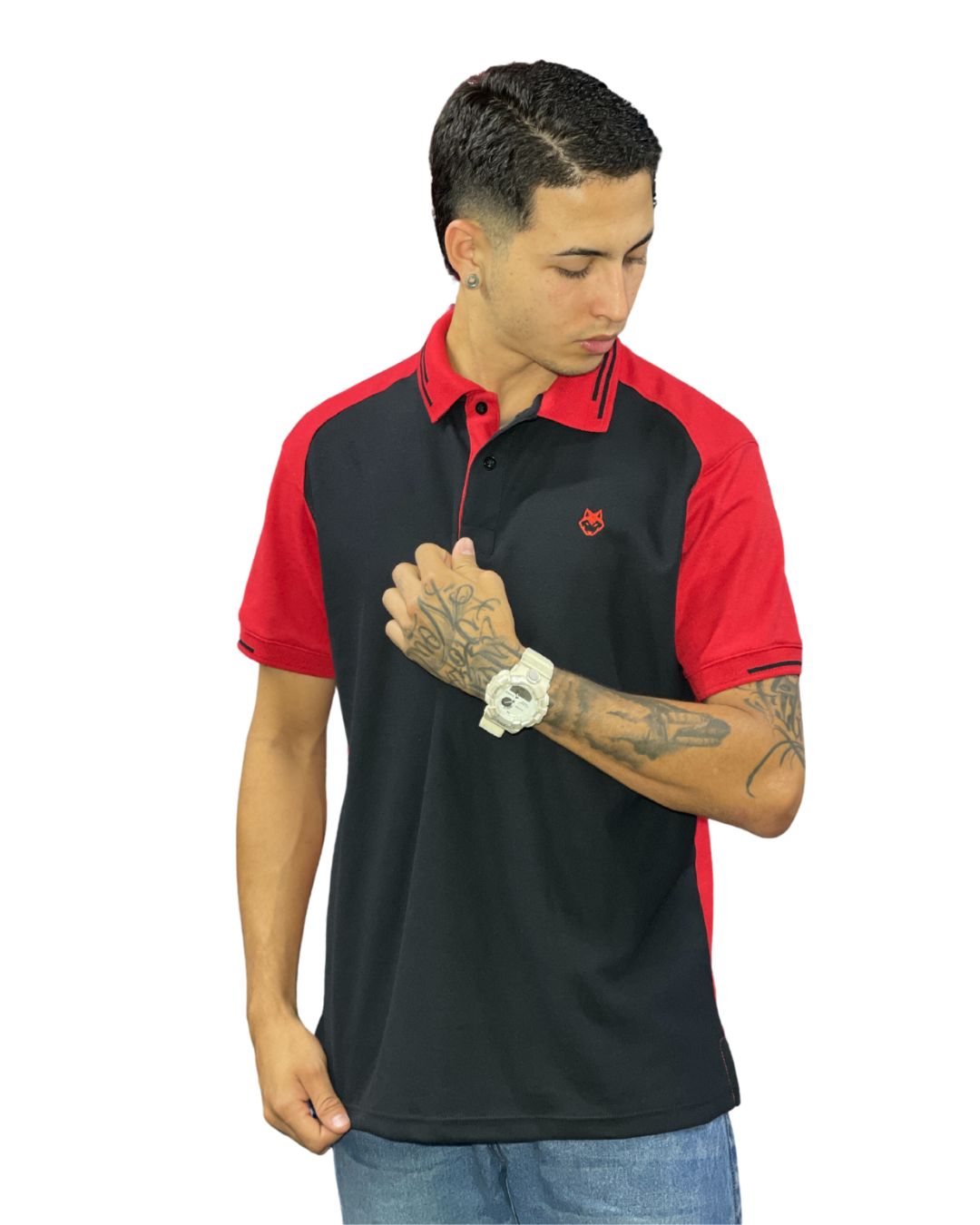 Camiseta Polo negro rojo para Hombre j9 1 Camiseta Polo negro rojo para Hombre j9 1