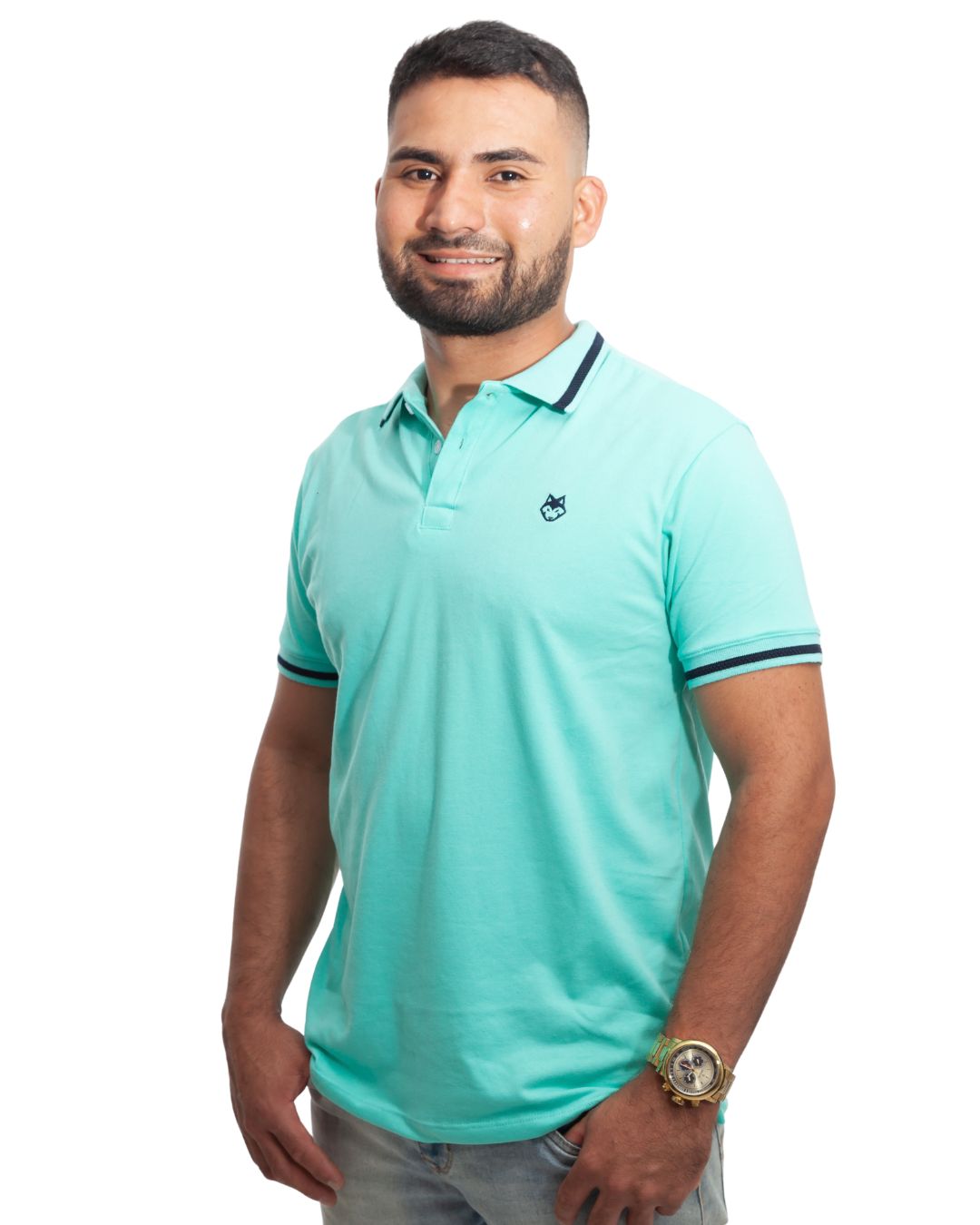 Camiseta Polo verde menta para Hombre j2 4 Camiseta Polo verde menta para Hombre j2 - Image 2