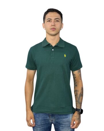 Camiseta Polo verde pino para Hombre ref1