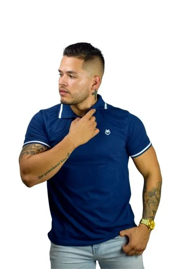 Expertos en Camisetas Tipo POLO 211 Camiseta Polo azul oscuro para Hombre j2