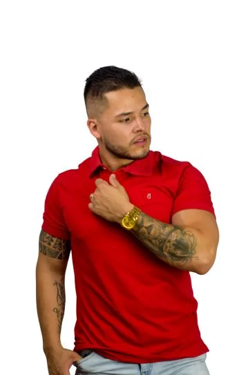 Camiseta Polo rojo para Hombre j1 2 camiseta de hombre polo roja j1