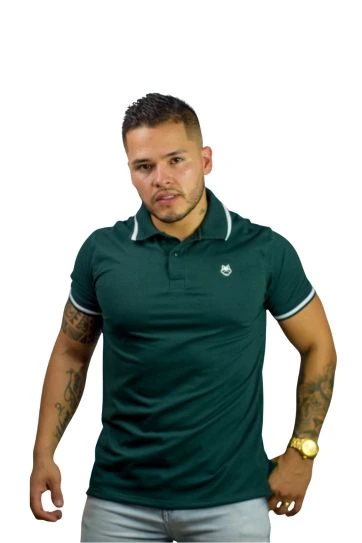 Camiseta Polo para Hombre J2 verde pino 1 camiseta polo verde basica