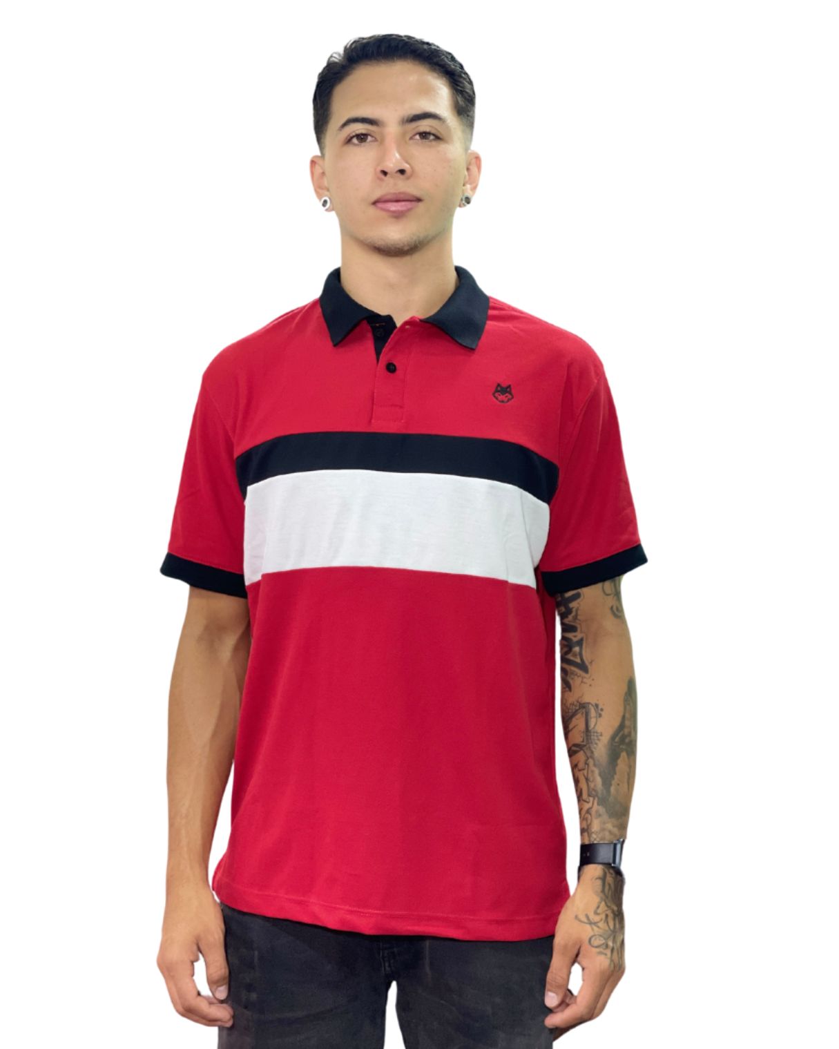 Camiseta Polo rojo negro blanco para Hombre j11 1 j11 polo rojo
