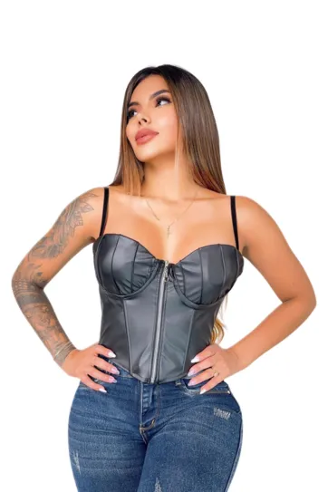 Blusa Mujer Corset Cuerina Luci