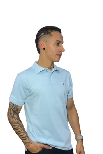 Expertos en Camisetas Tipo POLO 64 Camiseta Polo azul cielo para Hombre j1