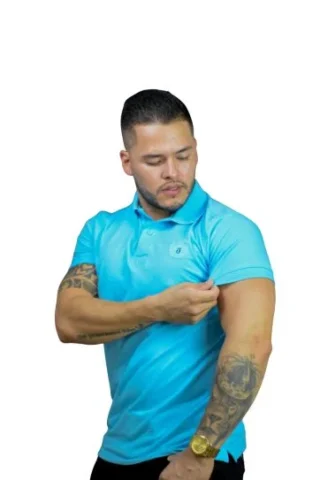 Expertos en Camisetas Tipo POLO 110 Camiseta Polo azul cielo para Hombre j1