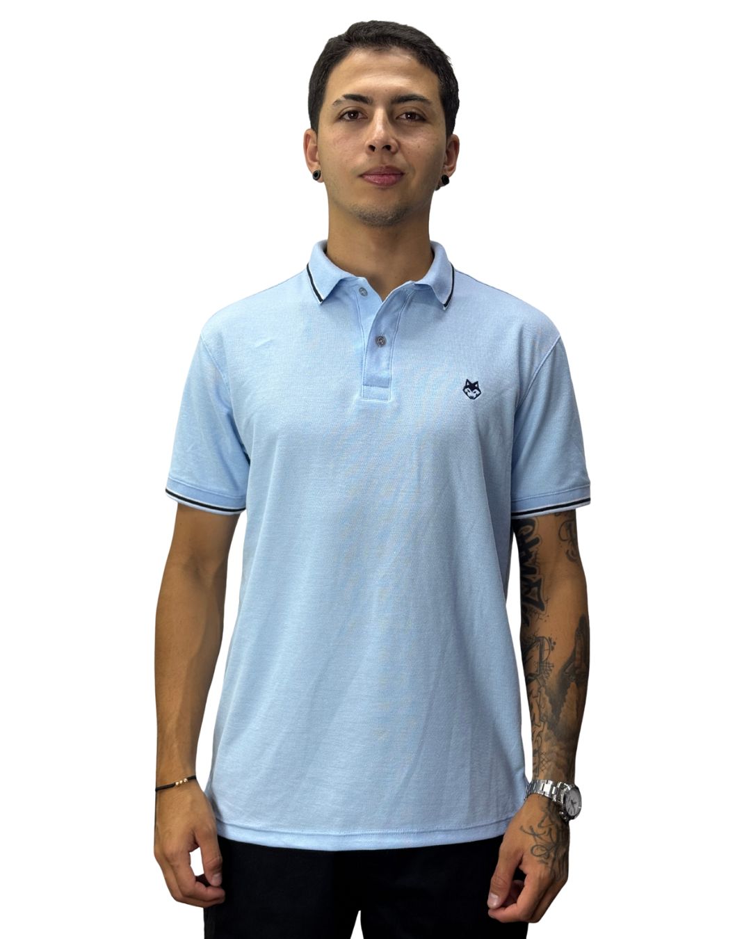 Camiseta Polo azul cielo para Hombre j8