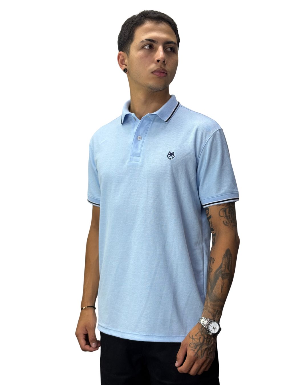 Camiseta Polo azul cielo para Hombre j8 4 Camiseta Polo azul cielo para Hombre j8 - Image 2
