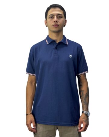 Camiseta Polo azul oscuro para Hombre j8