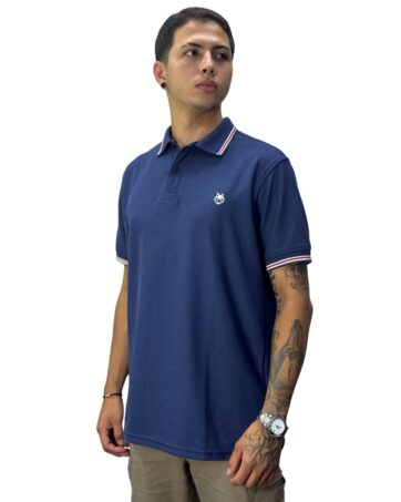 Camiseta Polo azul oscuro para Hombre j8