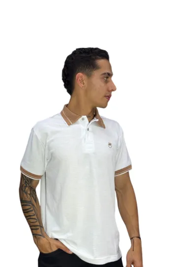 Expertos en Camisetas Tipo POLO 67 Camiseta Polo blanco avellana para Hombre j4