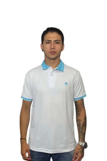 Camiseta Polo blanco azul para Hombre j4 2 Camiseta Polo blanco azul para Hombre j4 4