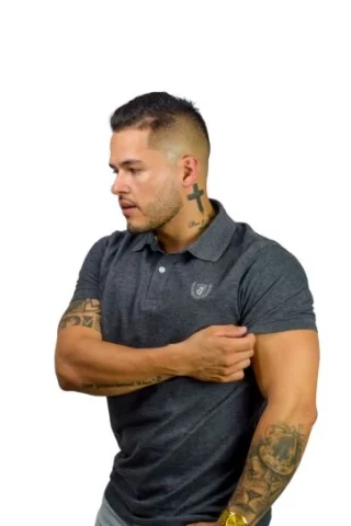 Expertos en Camisetas Tipo POLO 118 Camiseta Polo gris oscuro para Hombre j1