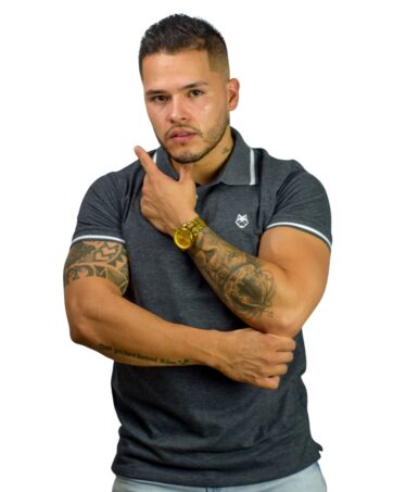 Camiseta Polo gris oscuro para Hombre j2