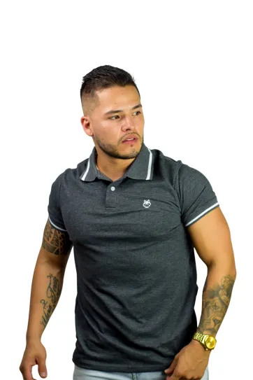 Expertos en Camisetas Tipo POLO 52 Camiseta Polo gris oscuro para Hombre j2
