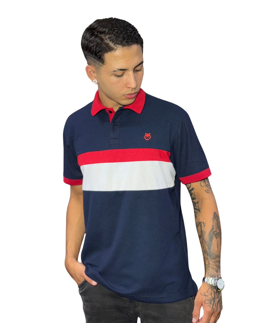 Camiseta Polo negro rojo blanco para Hombre j11 3 Camiseta Polo negro rojo blanco para Hombre j11