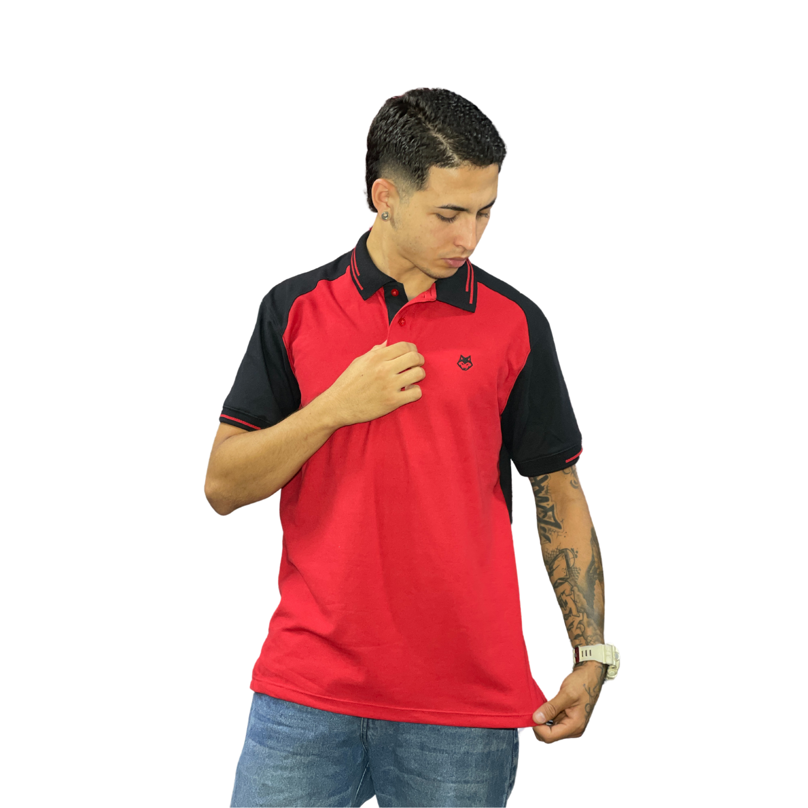 Camiseta Polo rojo negro para Hombre j9 4 Camiseta Polo rojo negro para Hombre j9 - Image 2