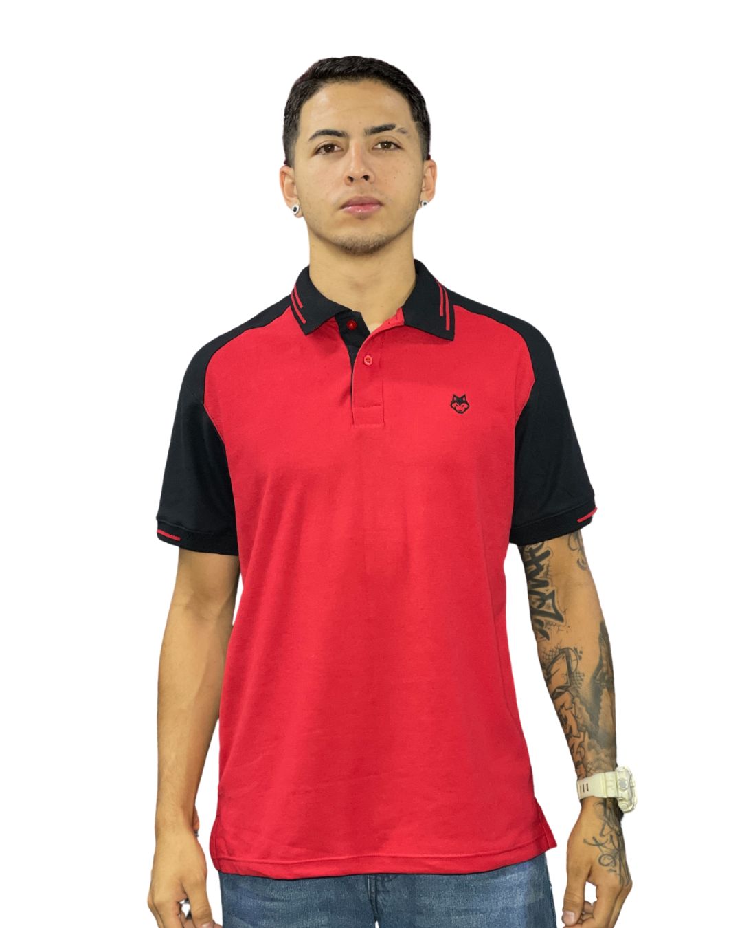 Camiseta Polo rojo negro para Hombre j9 2 Camiseta Polo rojo negro para Hombre j9 1 1