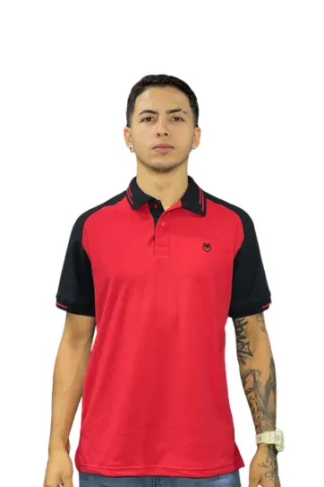 Expertos en Camisetas Tipo POLO 48 Camiseta Polo rojo negro para Hombre j9