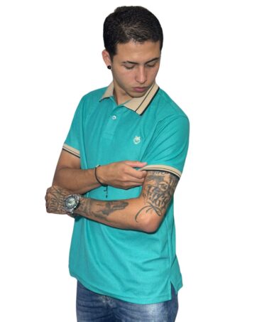 Camiseta Polo verde esmeralda para Hombre j4