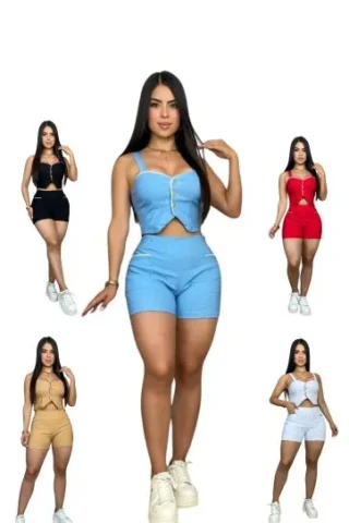 Conjunto Mujer Blusa Y Short M076