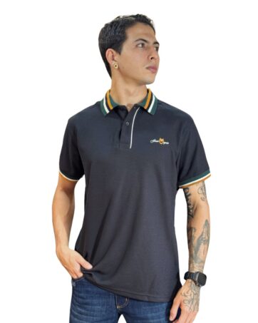 Camiseta Polo negro para Hombre j19