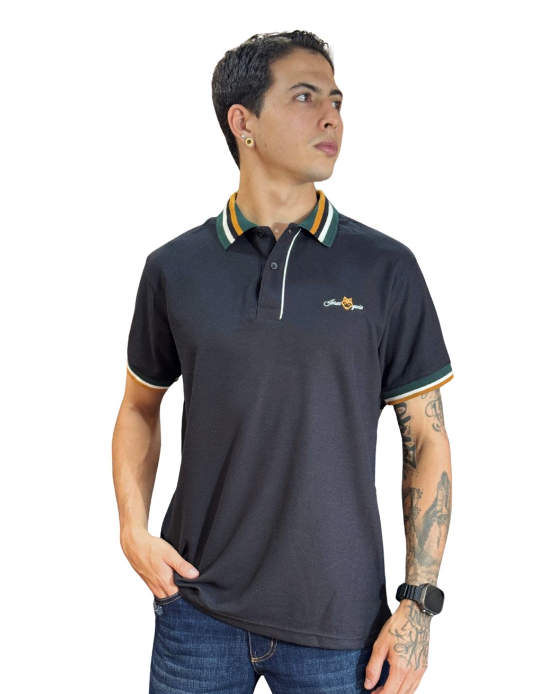 Camiseta Polo negro para Hombre j19 4 Camiseta Polo negro para Hombre j19 - Image 2