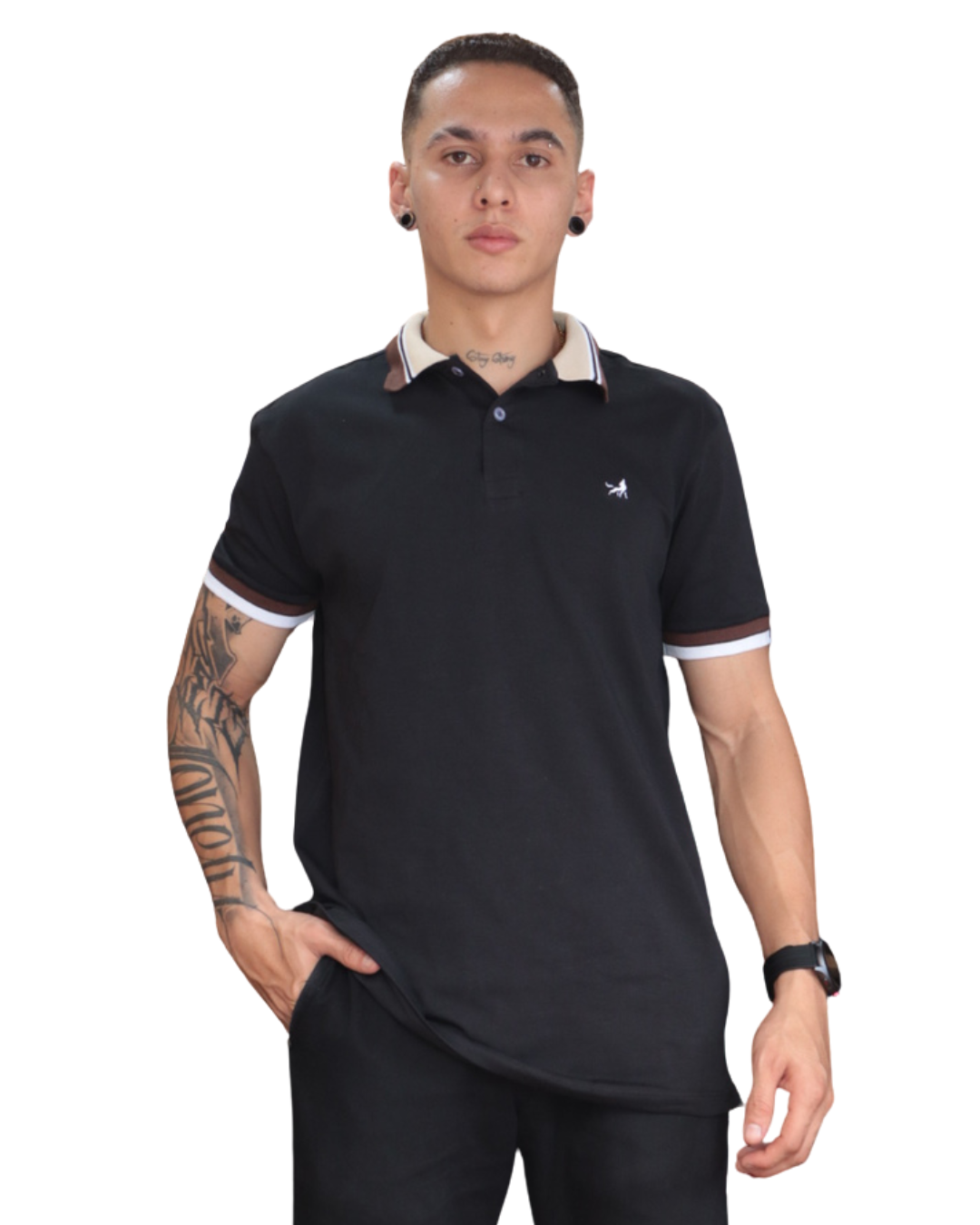 Camiseta Polo negro para Hombre j22 4 Camiseta Polo negro para Hombre j22 - Image 2