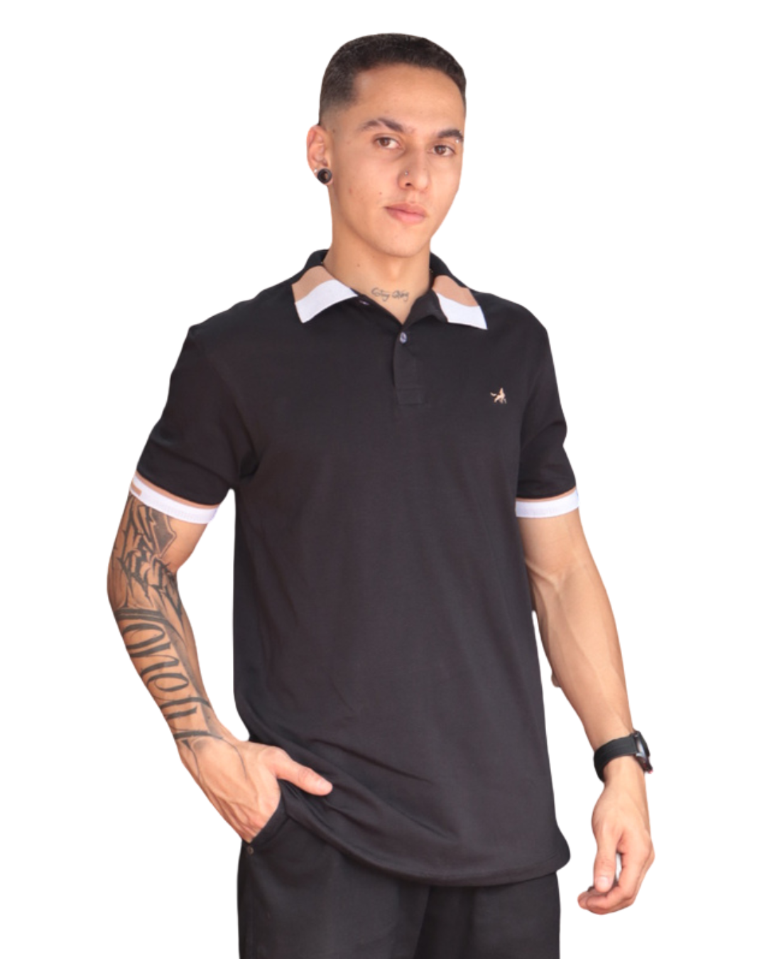 Camiseta Polo negro para Hombre j23 4 Camiseta Polo negro para Hombre j23 - Image 2
