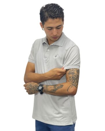 Camiseta Polo gris claro para Hombre j1