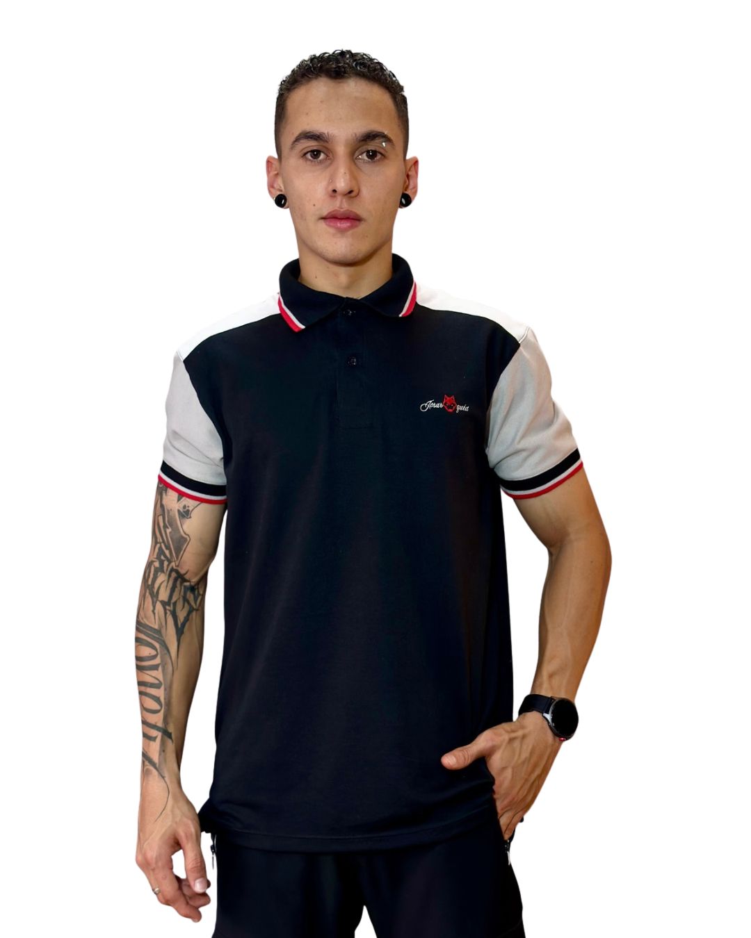 Camiseta Polo negro gris para Hombre j6 4 Camiseta Polo negro gris para Hombre j6 - Image 2