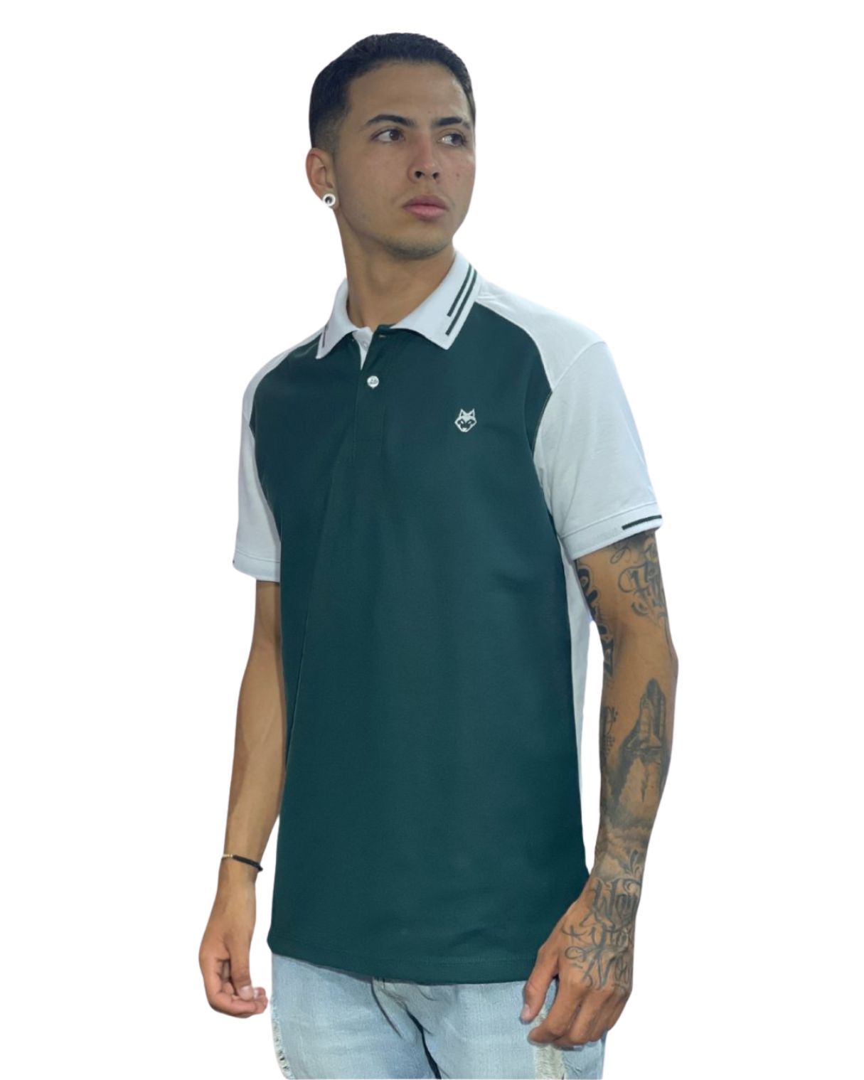 Camiseta Polo verde pino blanco para Hombre j9 1 j9 v pino blanco polo